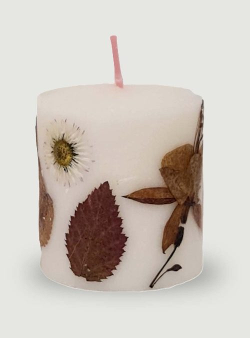 vela de flores prensadas pequeña miel reina cantabria